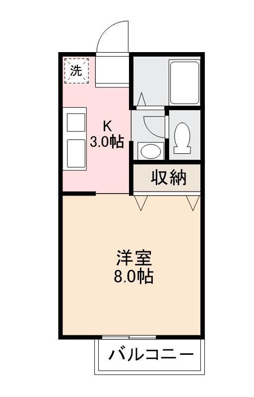 フリーダム(1K/2階)の間取り写真