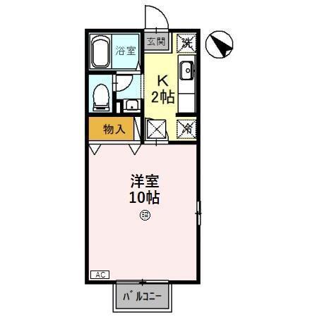 シェル・クレール21(1K/1階)の間取り写真