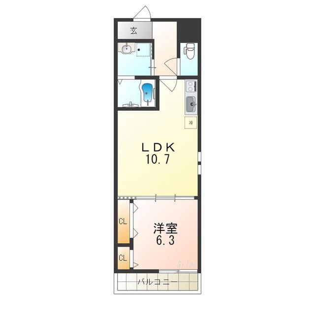 フジパレス浜寺昭和町(1LDK/3階)の間取り写真