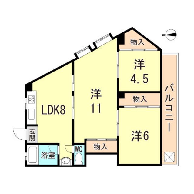川田ハイツ(3LDK/2階)の間取り写真