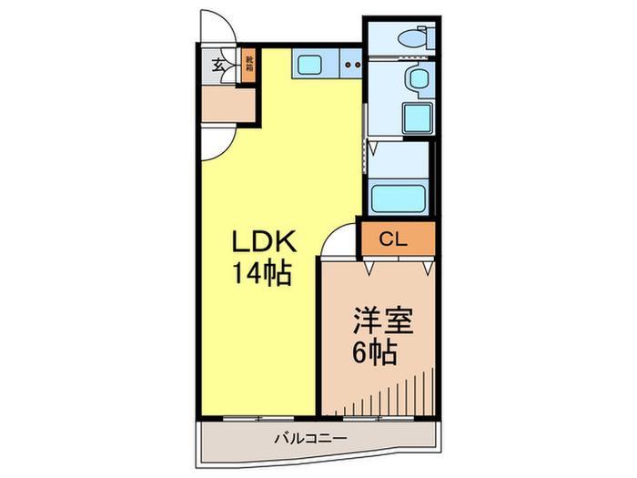 サンハイム(1LDK/2階)の間取り写真