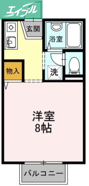 レジデンス高柳A棟(ワンルーム/1階)の間取り写真
