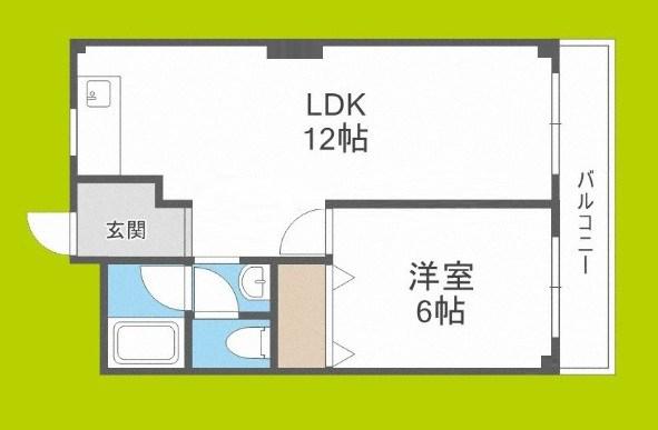 ミスターK上新庄(1LDK/2階)の間取り写真