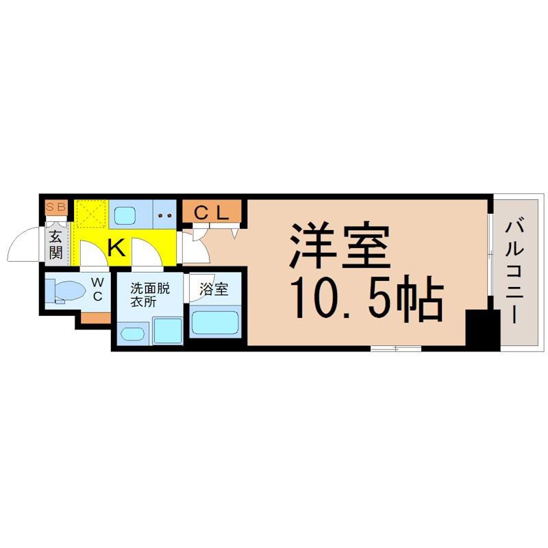 ディアレイシャス大須観音(1K/5階)の間取り写真