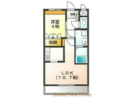 アヴァンティ三国ヶ丘(1LDK/2階)の間取り写真