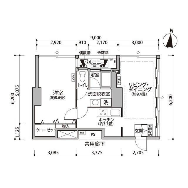 東雲キャナルコートコウダン11号棟(1LDK/5階)の間取り写真