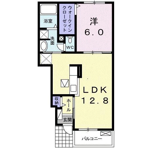 グリーンガーデンIII(1LDK/1階)の間取り写真