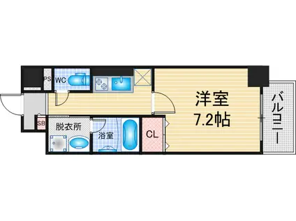 アフロディーテ(1K/6階)の間取り写真