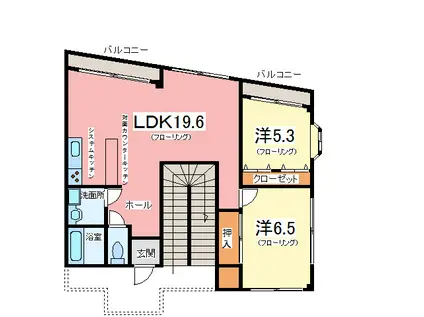 マルコビル木更津(2LDK/3階)の間取り写真
