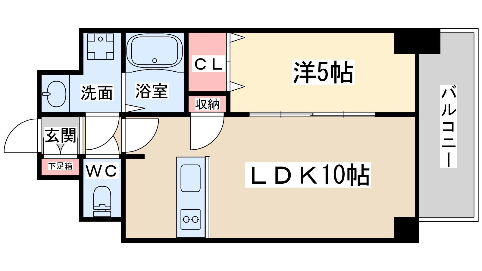 CAVANA梅田北(1LDK/8階)の間取り写真