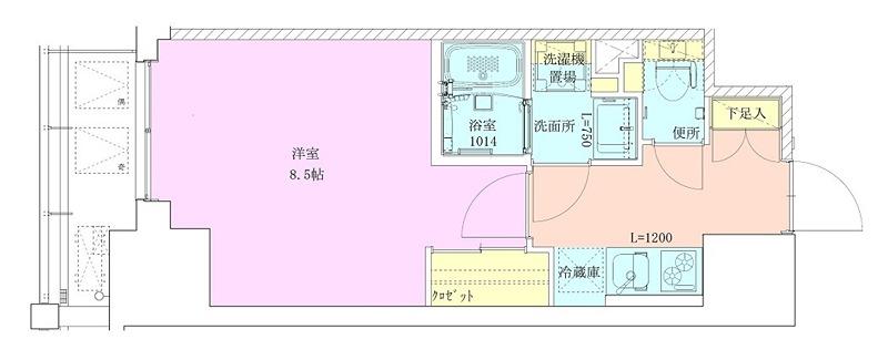 門前仲町レジデンス九番館(1K/10階)の間取り写真