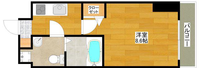 SERENITE江坂四番館(1K/4階)の間取り写真