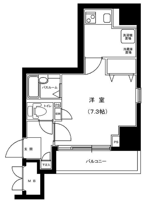 アフェクシオン日本橋人形町(1K/8階)の間取り写真