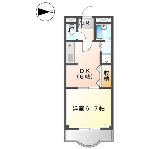 ART錦(1DK/2階)の間取り写真