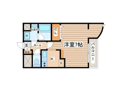 ロイヤルヒルズ鹿野I(1K/2階)の間取り写真