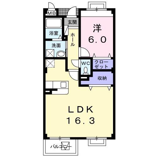 グランデーアM(1LDK/2階)の間取り写真