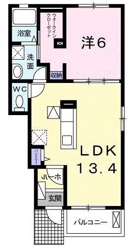 ノーブル・パレスIII(1LDK/1階)の間取り写真