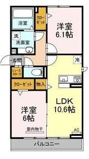 リマーニ池下(1LDK/2階)の間取り写真