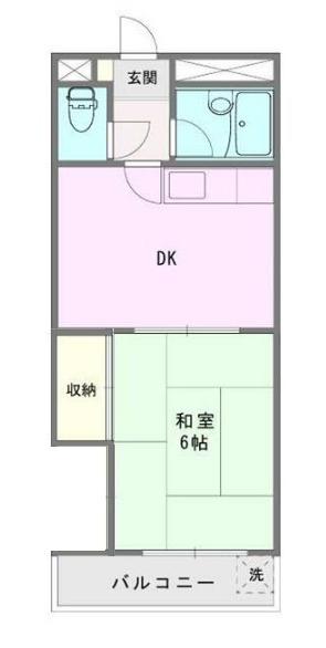 パークサイド野毛山(1DK/1階)の間取り写真