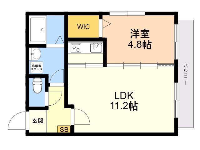 SUN STELLA(1LDK/2階)の間取り写真