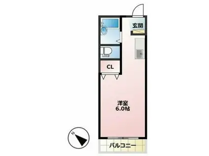 ハイランドビュー鶴川I(ワンルーム/1階)の間取り写真