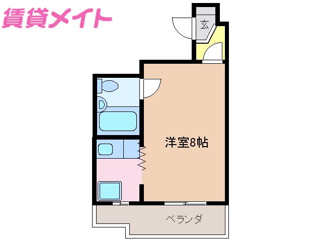 メゾンくわなM1(1K/4階)の間取り写真