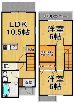 アールズレジデンス板付(2LDK/1階)の間取り写真