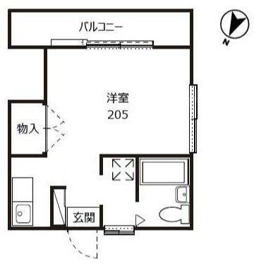 相鉄本線 瀬谷駅 徒歩12分 2階建 築37年(ワンルーム/2階)の間取り写真