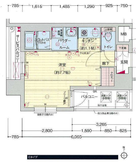 プレサンス名古屋STATIONザ・シティ(1K/12階)の間取り写真