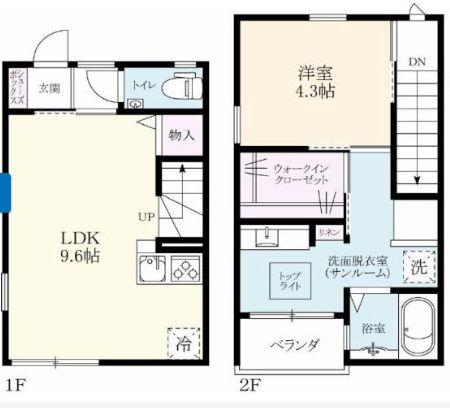 プレミアムアイランド久池井V(1LDK/1階)の間取り写真