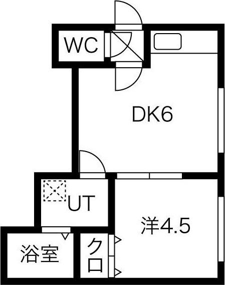 アクアII(1DK/2階)の間取り写真