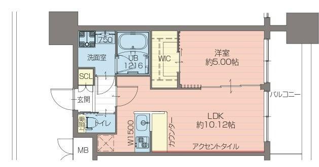 プレジオ難波EURO(1LDK/15階)の間取り写真