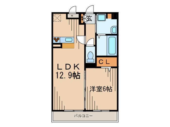 D-ROOMフェニックス武庫川東(1LDK/3階)の間取り写真