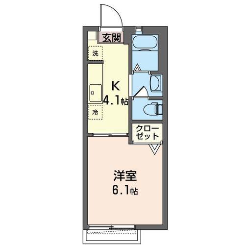 クレベール(1K/2階)の間取り写真