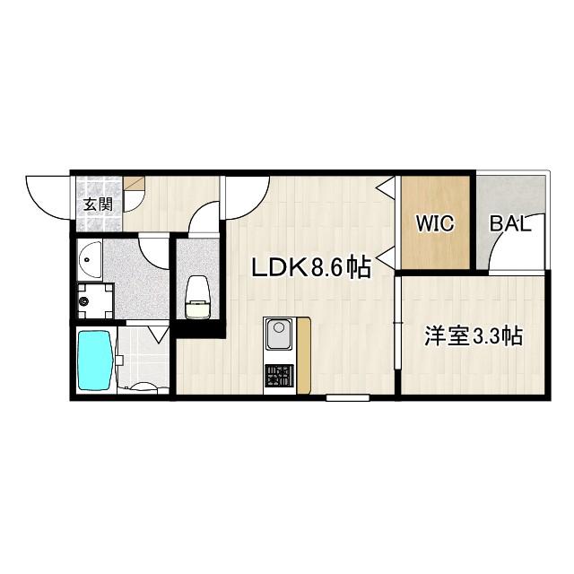 LE CALME(1LDK/2階)の間取り写真