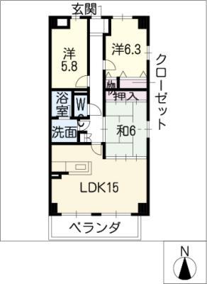 ティアラ鶴見(3LDK/9階)の間取り写真