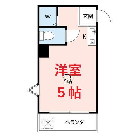 ボナハイム羽田(ワンルーム/1階)の間取り写真