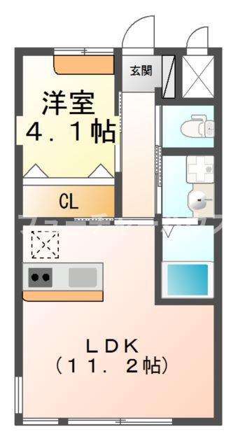 グリーンハイツ(1LDK/1階)の間取り写真