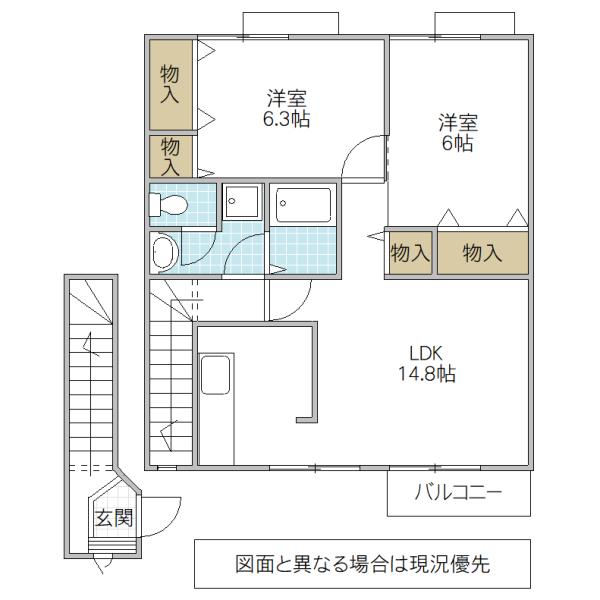 コジィ アラン(2LDK/2階)の間取り写真