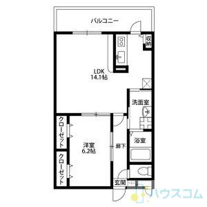 アンプルールフェールオロール(1LDK/1階)の間取り写真