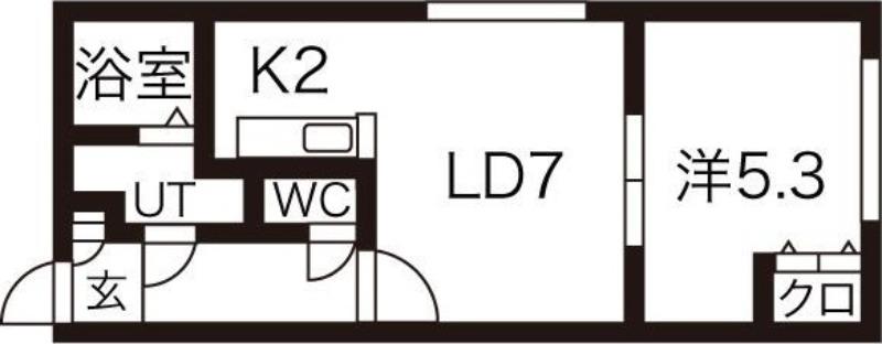 ルクル21(1LDK/1階)の間取り写真