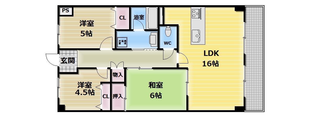 レジェーロ永和(3LDK/2階)の間取り写真