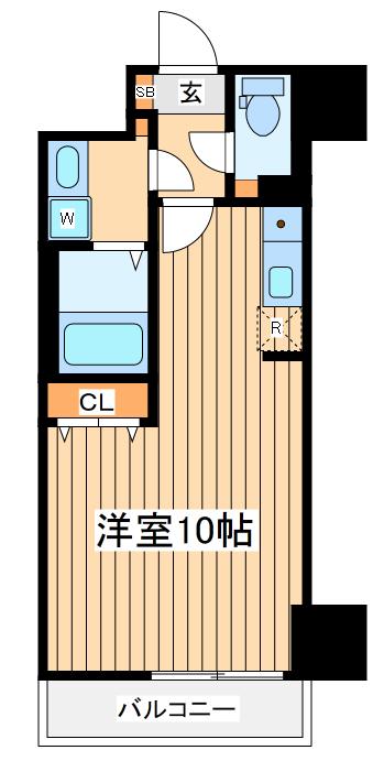 リヴェールハウス八王子(ワンルーム/3階)の間取り写真