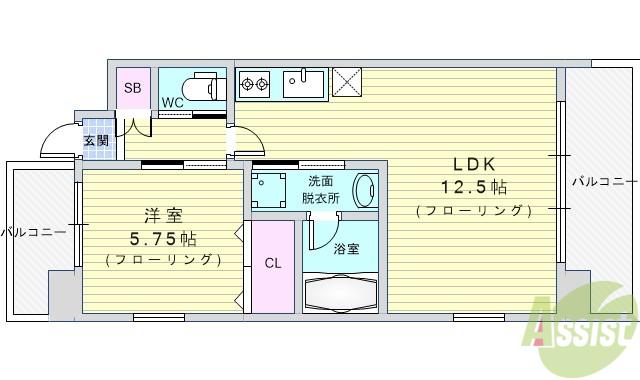 プレジオ豊中(1LDK/8階)の間取り写真