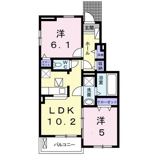 ヴィラ アトモス(2LDK/1階)の間取り写真