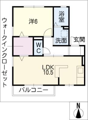 コゥジィーコート(1LDK/1階)の間取り写真