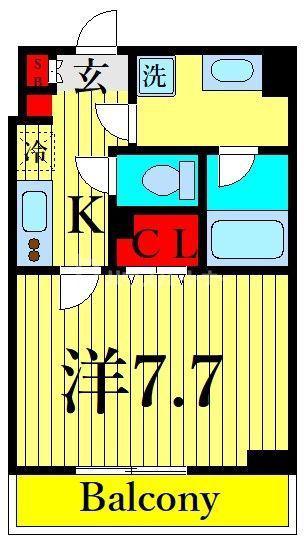 アトレ西葛西(1K/4階)の間取り写真