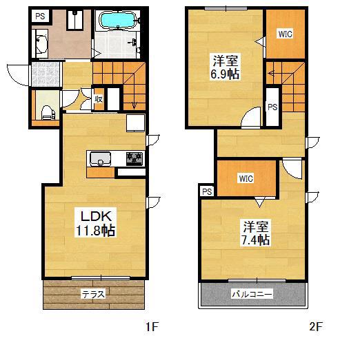 シャーメゾン北山(2LDK/1階)の間取り写真
