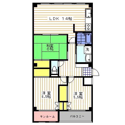 アリックス(3LDK/5階)の間取り写真