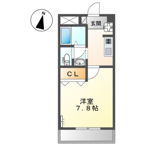 エクシード弥生(1K/2階)の間取り写真